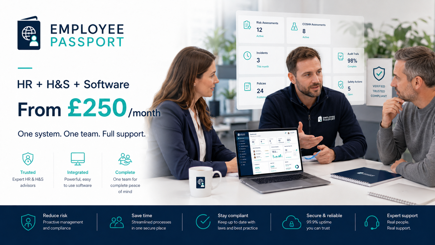 Employee Passport HR, Health & Safety and software package from £250 per month for UK SMEs