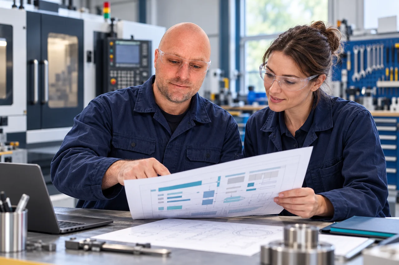 Alan reviewing practical actions with an engineering team